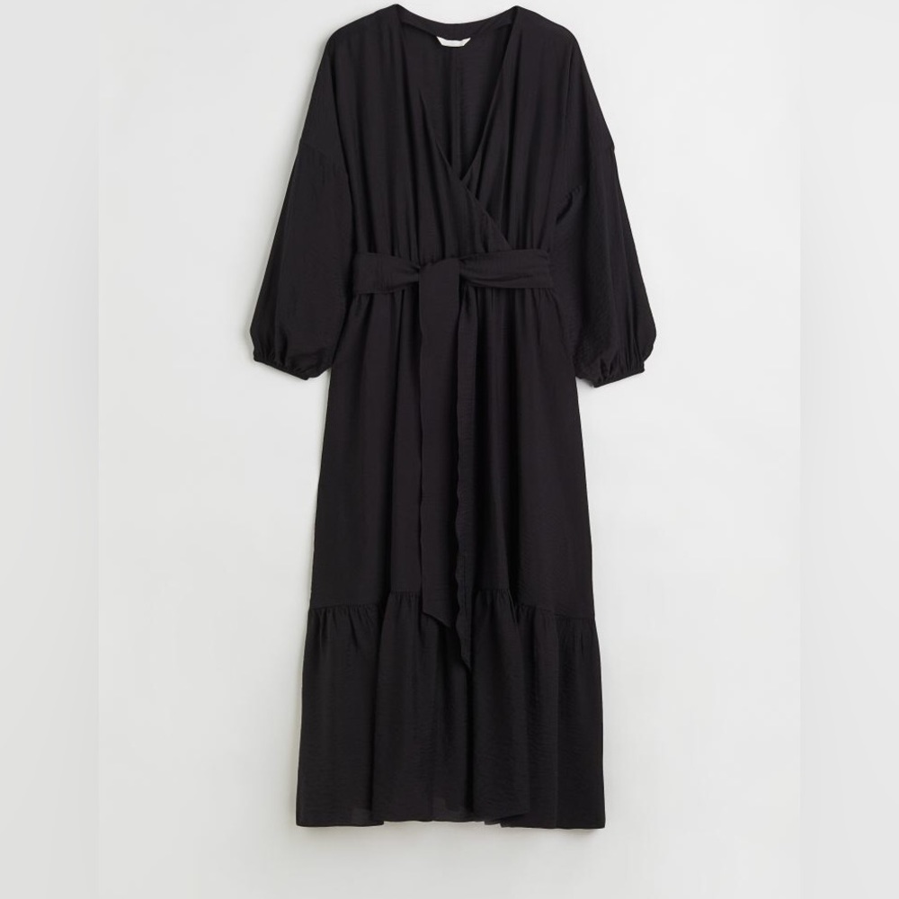 H&M balloon sleeve wrap dress 🖤 black 🖤